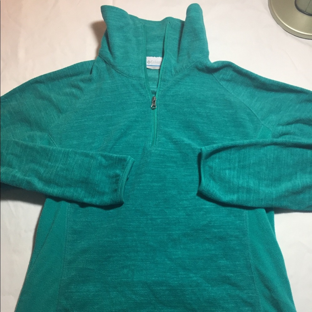 Columbia lightweight fleece quarterzip green